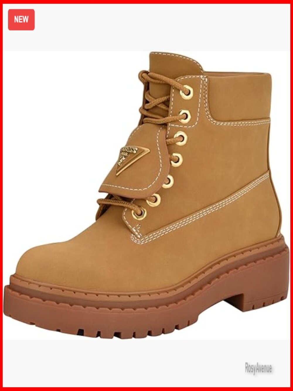Chunky Combat Ankle Boots Lace-Up Synthetic Leather Block Heel